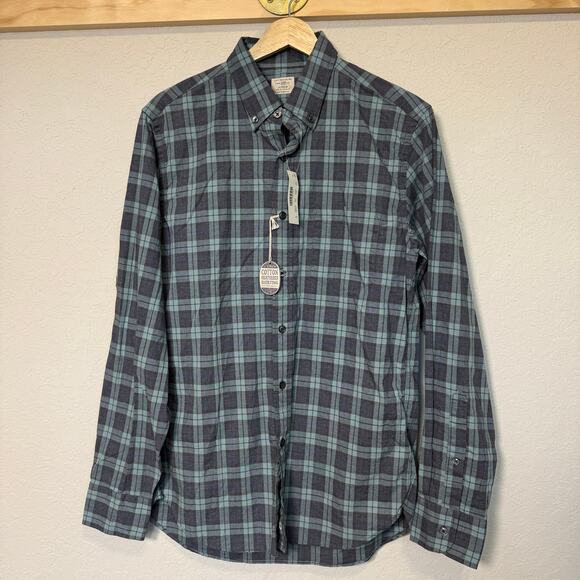 J. Crew Other - Men's J. Crew Gray Teal Plaid Heathered Button Down Shirt Size Small NEW